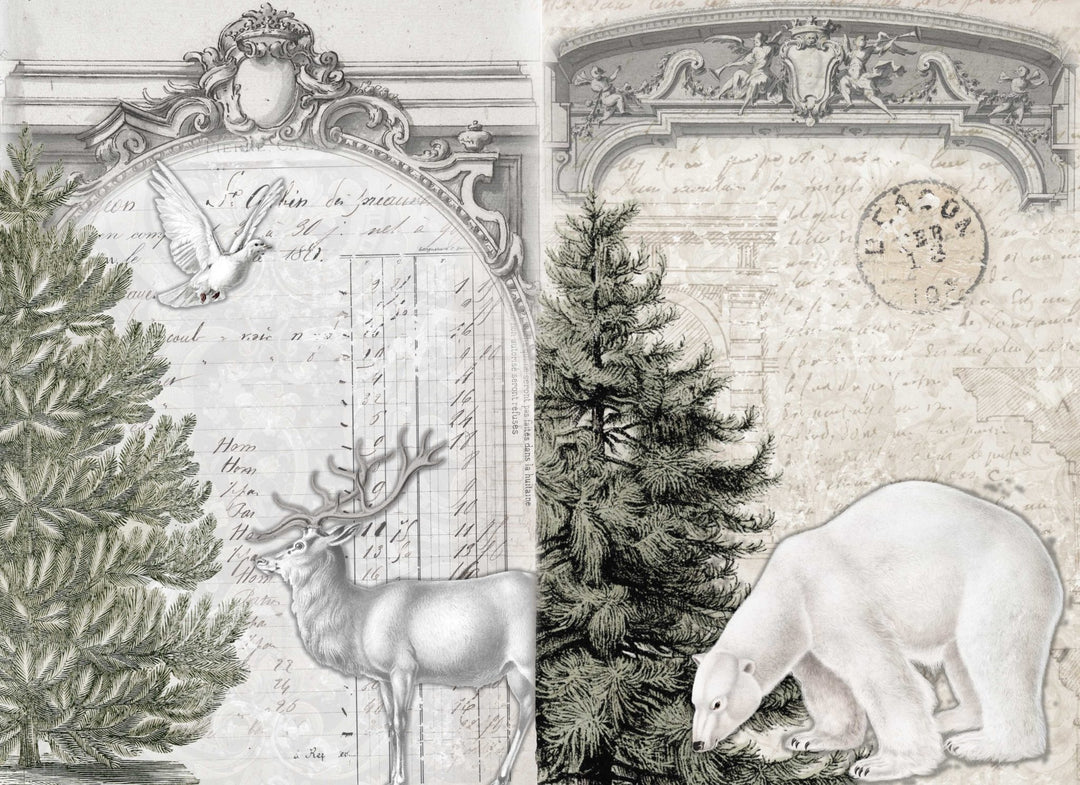Decoupage Paper - Neutral Christmas Blocks