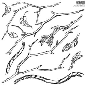 IOD Designs Stamps - Branches & Vines 12" x 12"