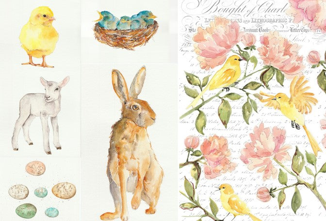 Decoupage Paper - Spring Blocks