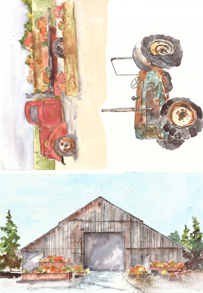 Decoupage Paper - Fall Farm