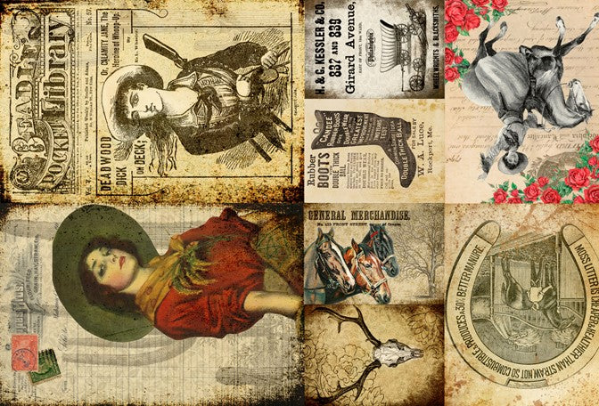 Decoupage paper - Cowgirl Blocks