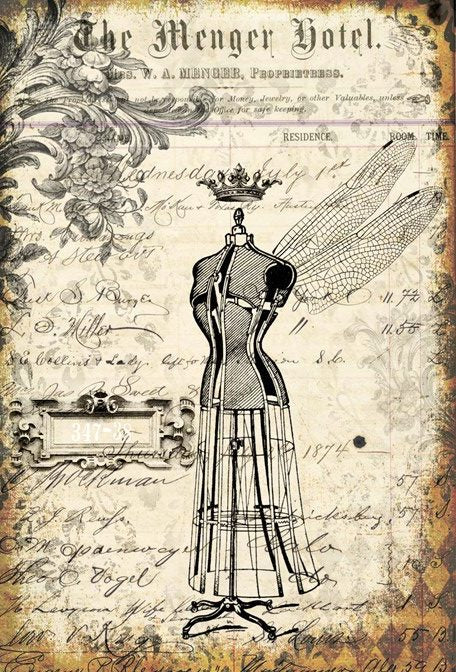 Decoupage Paper - Grunge Dressform