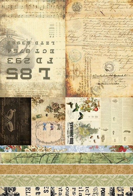 Decoupage Paper - Junk Journal Blocks