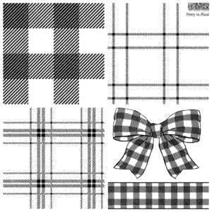 IOD Designs Stamp - Pretty In Plaid 12" x 12" SEASONAL ONLY