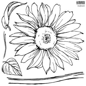 IOD Designs Stamp - Sunflower 12' x 12"