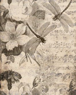 Decoupage Paper - Musical Dragonflies