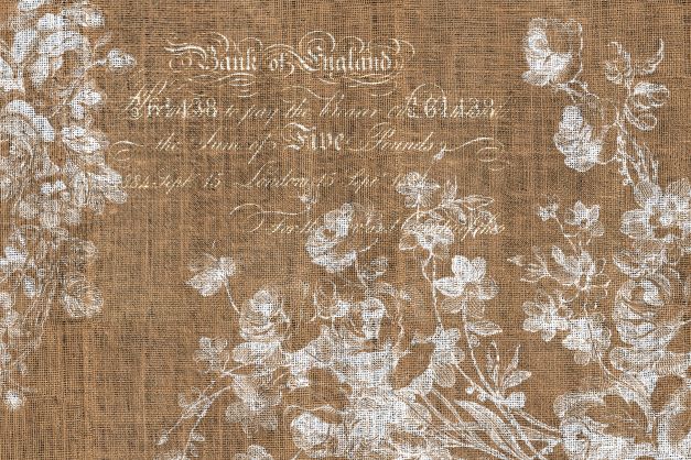 Decoupage Paper - Floral Burlap (landscape)